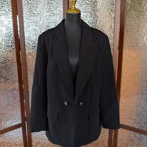 Eloquii Black Satin Lined Blazer